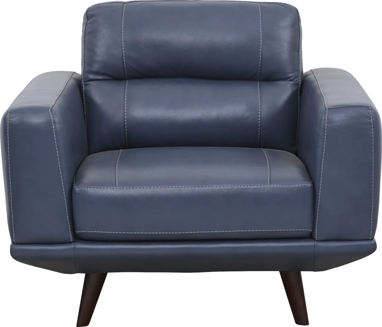 Capistrano Blue Leather 3 Pc Living Room - Thumbnail - Image 5