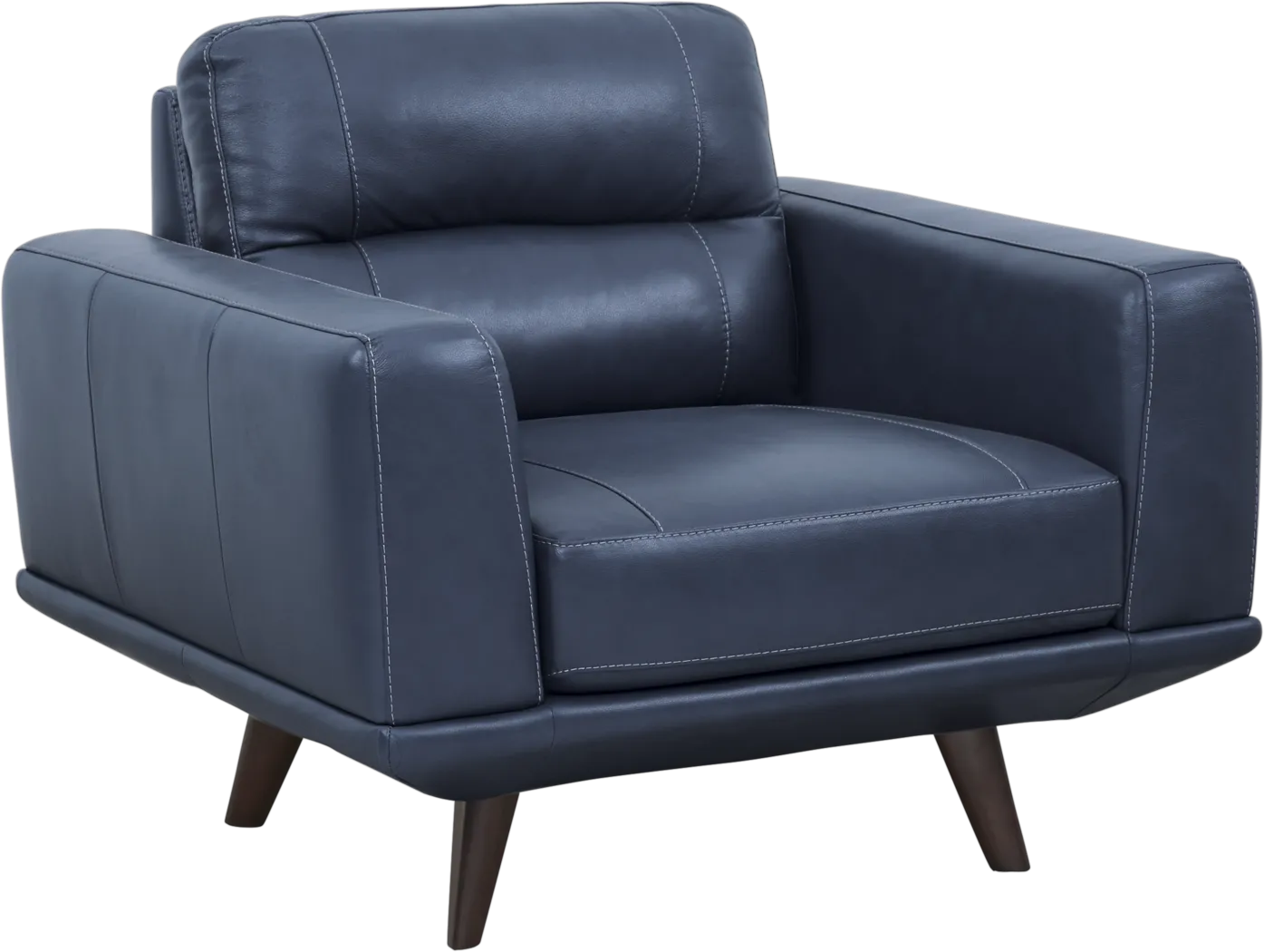 Capistrano Blue Leather 3 Pc Living Room - Thumbnail - Image 4