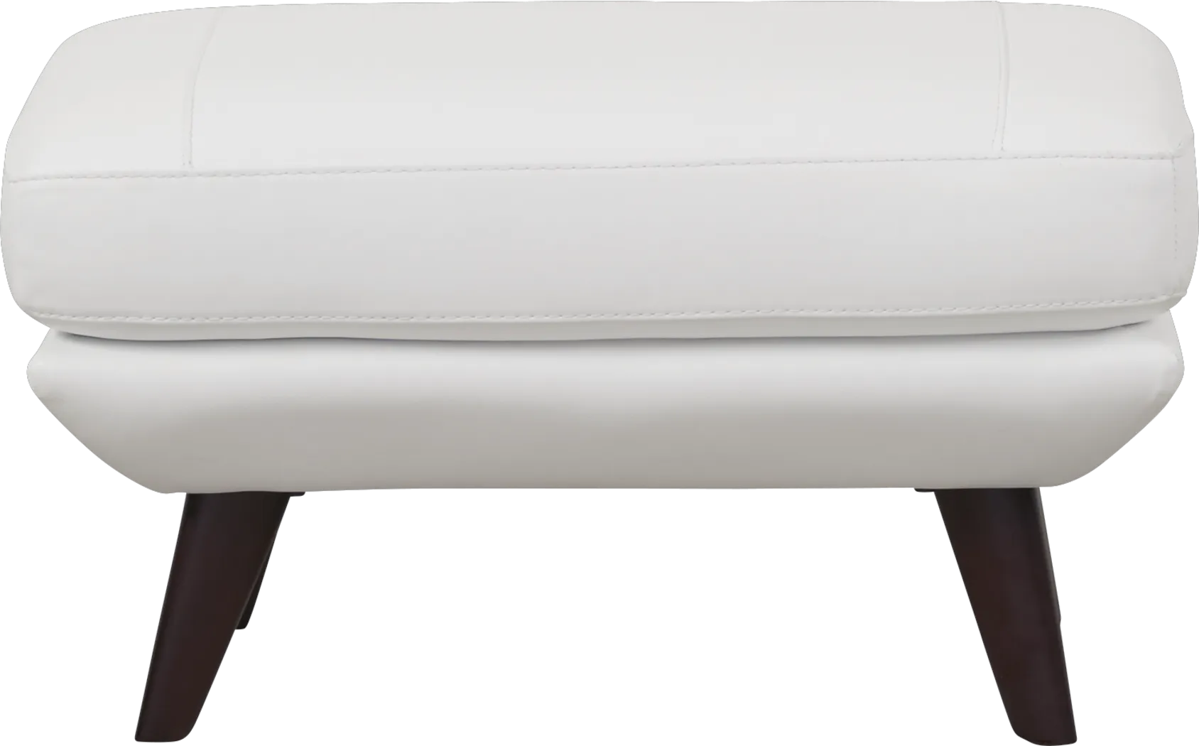 Capistrano White Leather Ottoman - Thumbnail - Image 1