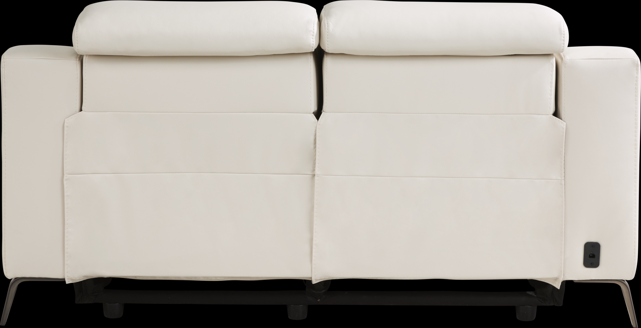 Castella Ivory Leather Dual Power Reclining Loveseat - Thumbnail - Image 3