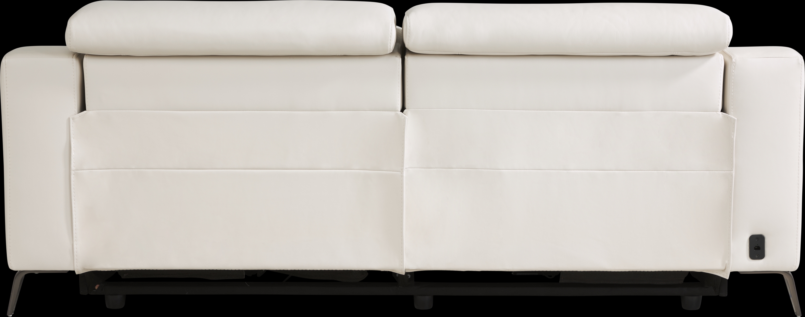 Castella Ivory Leather 2 Pc Dual Power Reclining Living Room - Thumbnail - Image 4