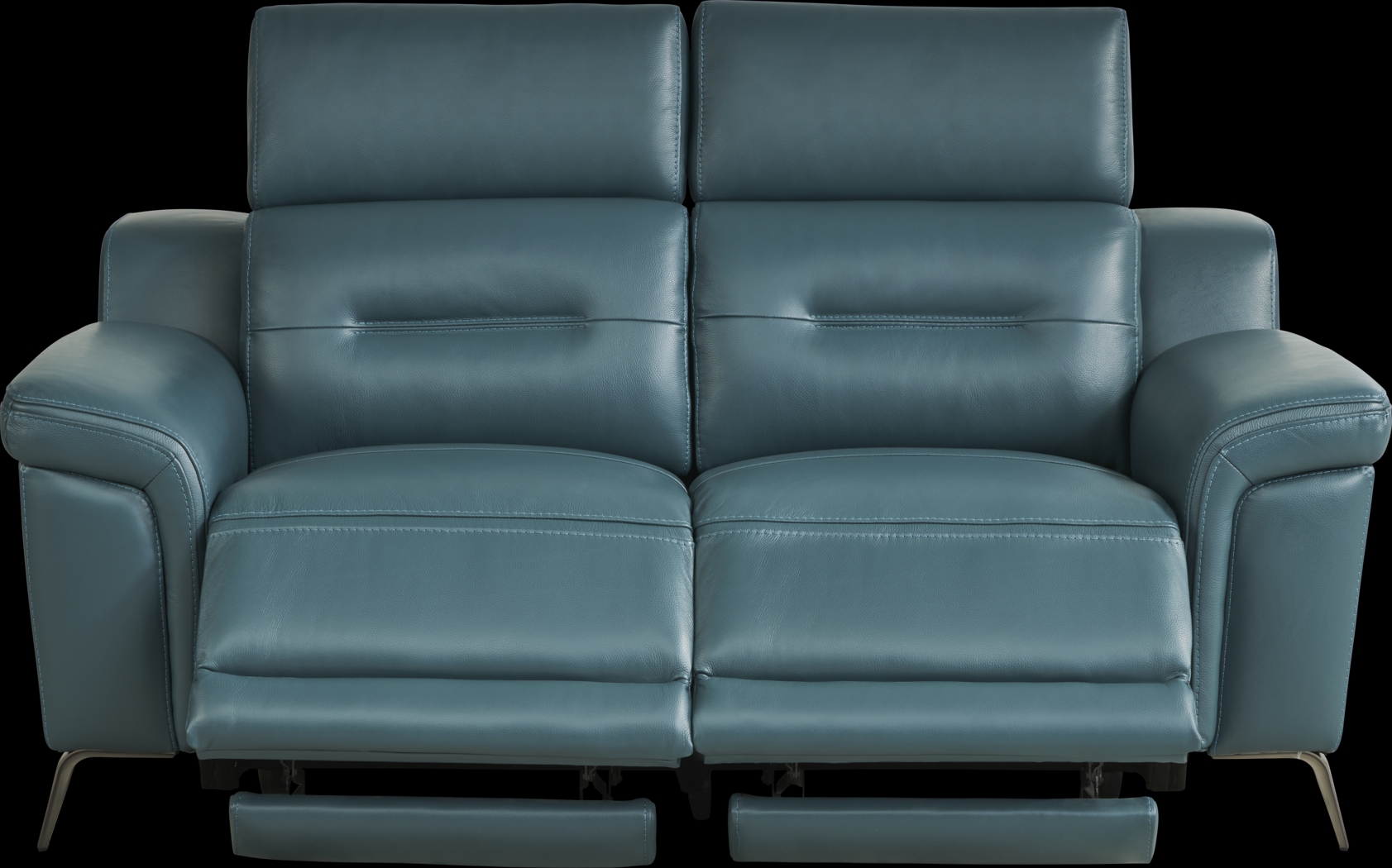 Castella Teal Leather 5 Pc Dual Power Reclining Living Room - Thumbnail - Image 5