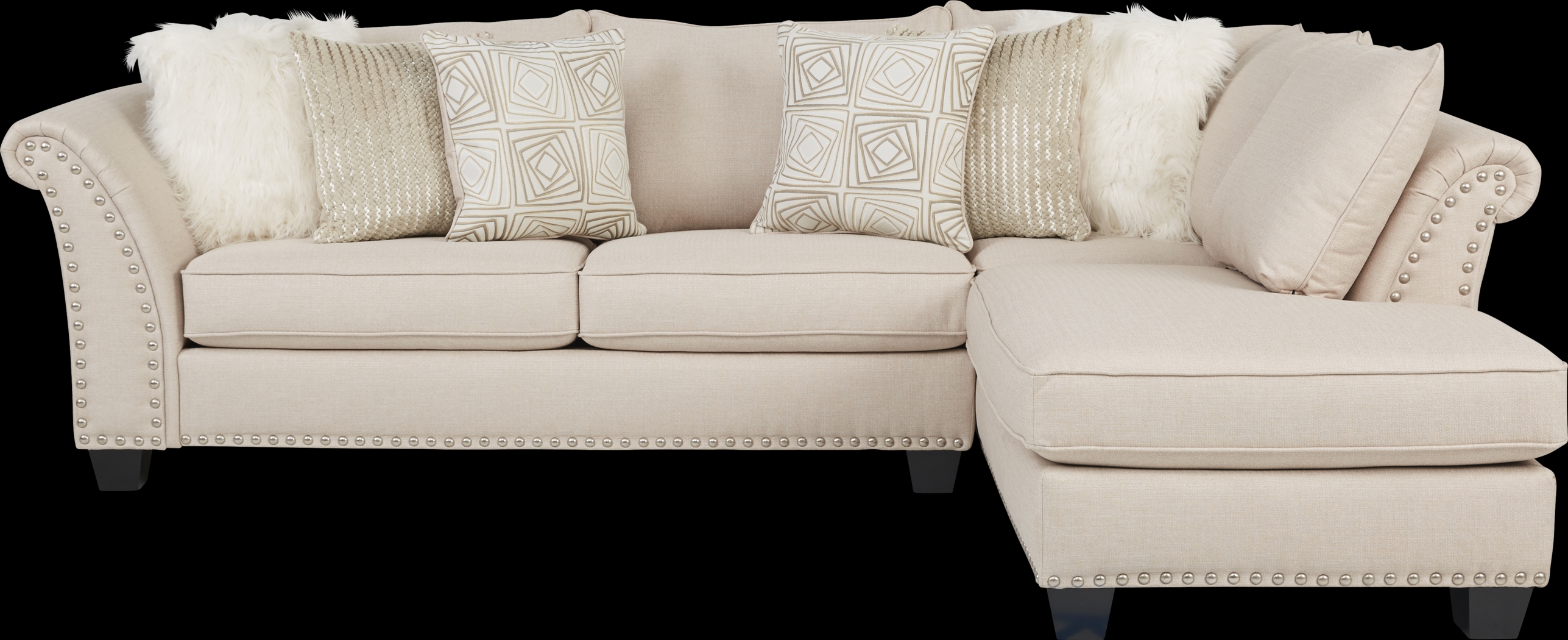 Claremont Beige 3 Pc Sectional Living Room - Thumbnail - Image 2