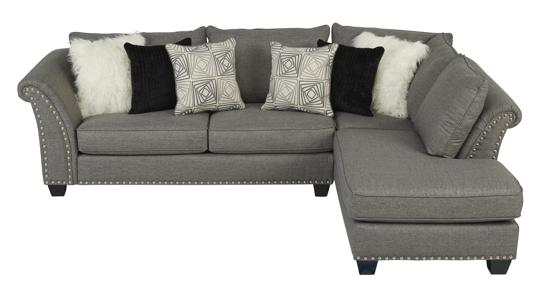Claremont Gray 3 Pc Sectional Living Room - Thumbnail - Image 3