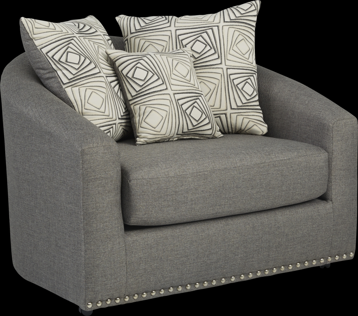 Claremont Gray Swivel Chair - Thumbnail - Image 1
