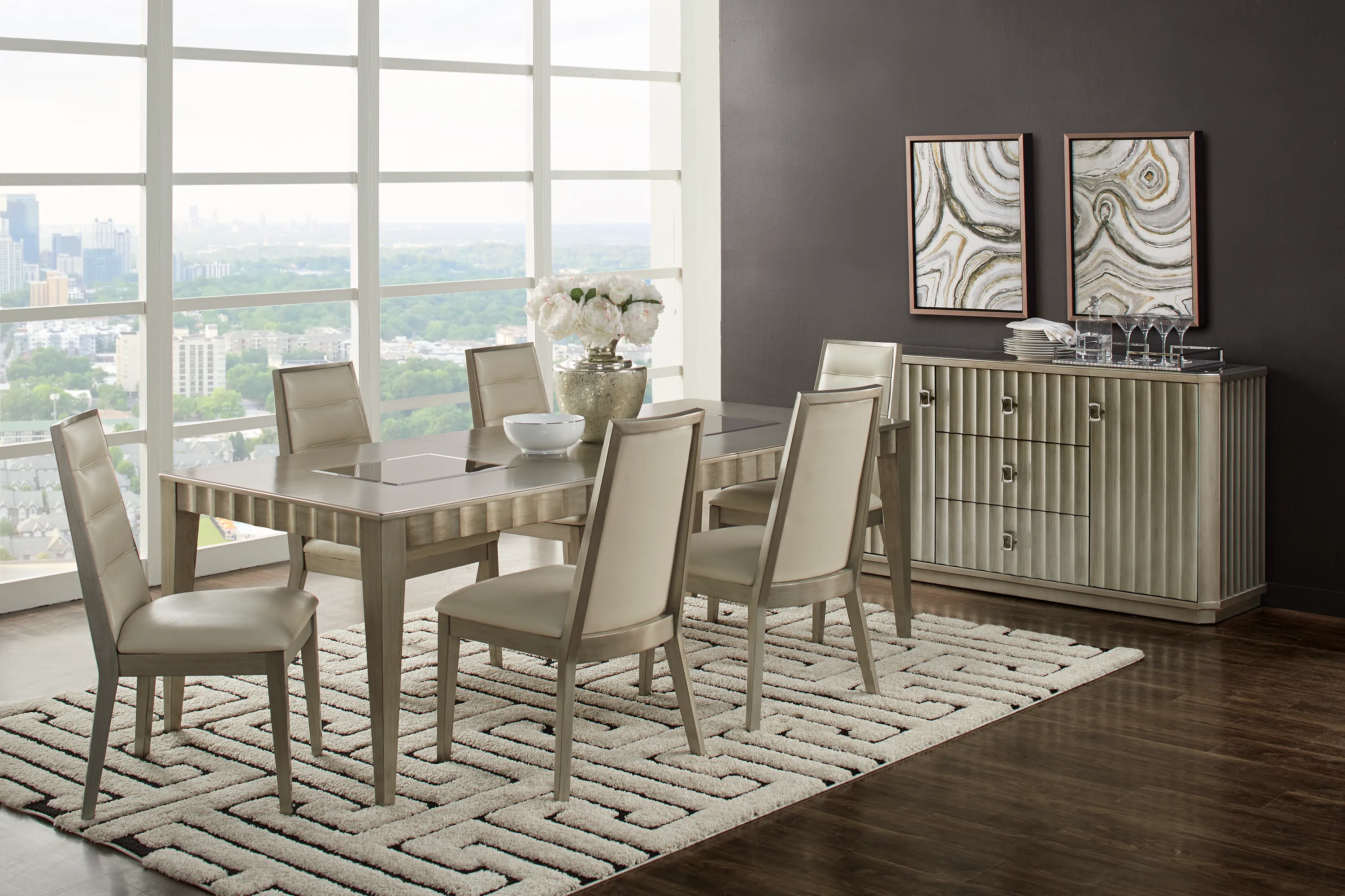 Delanco Pewter 7 Pc Dining Room - Thumbnail - Image 1