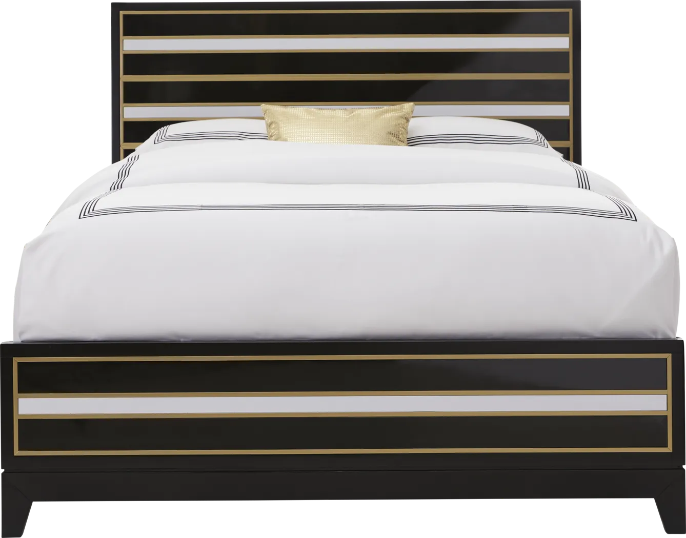 French Riviera Black 3 Pc King Panel Bed - Thumbnail - Image 1