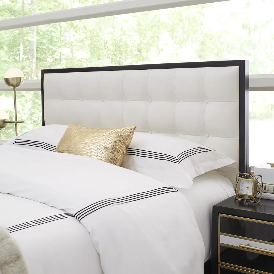 French Riviera Black 3 Pc Queen Upholstered Bed - Thumbnail - Image 3