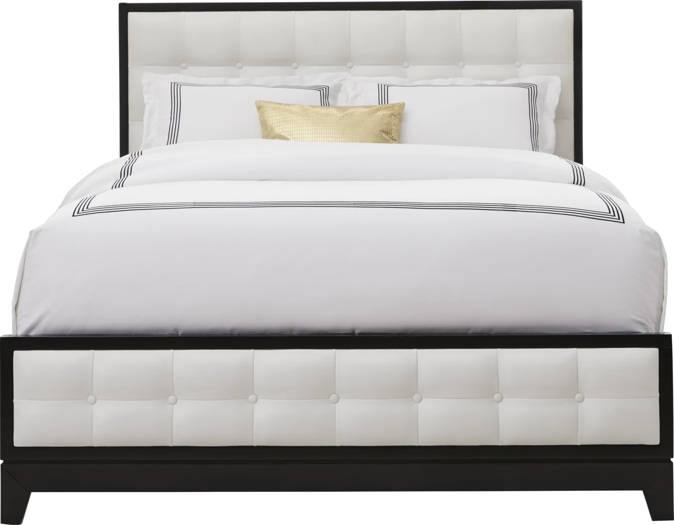 French Riviera Black 3 Pc Queen Upholstered Bed - Thumbnail - Image 1