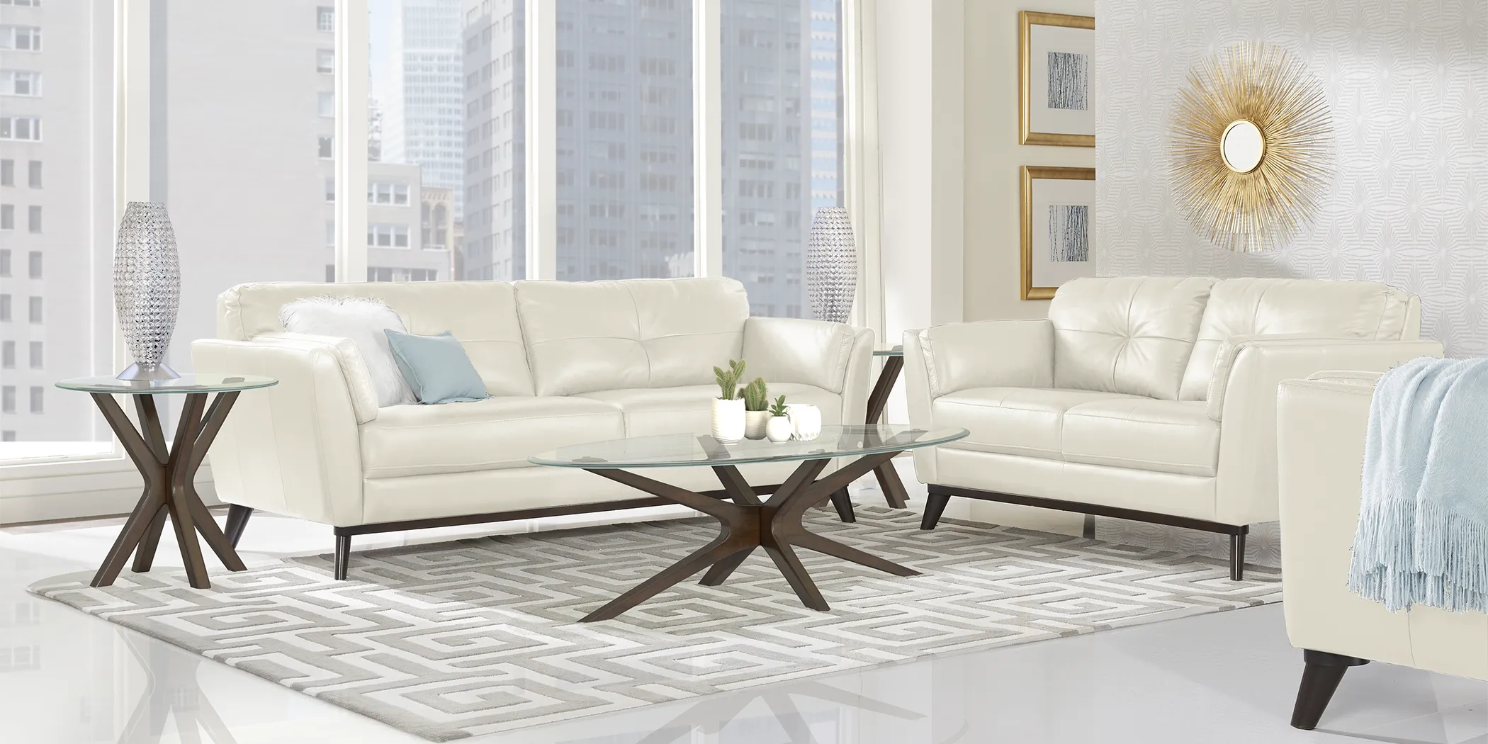 Gabriele Buff 7 Pc Leather Living Room - Thumbnail - Image 1