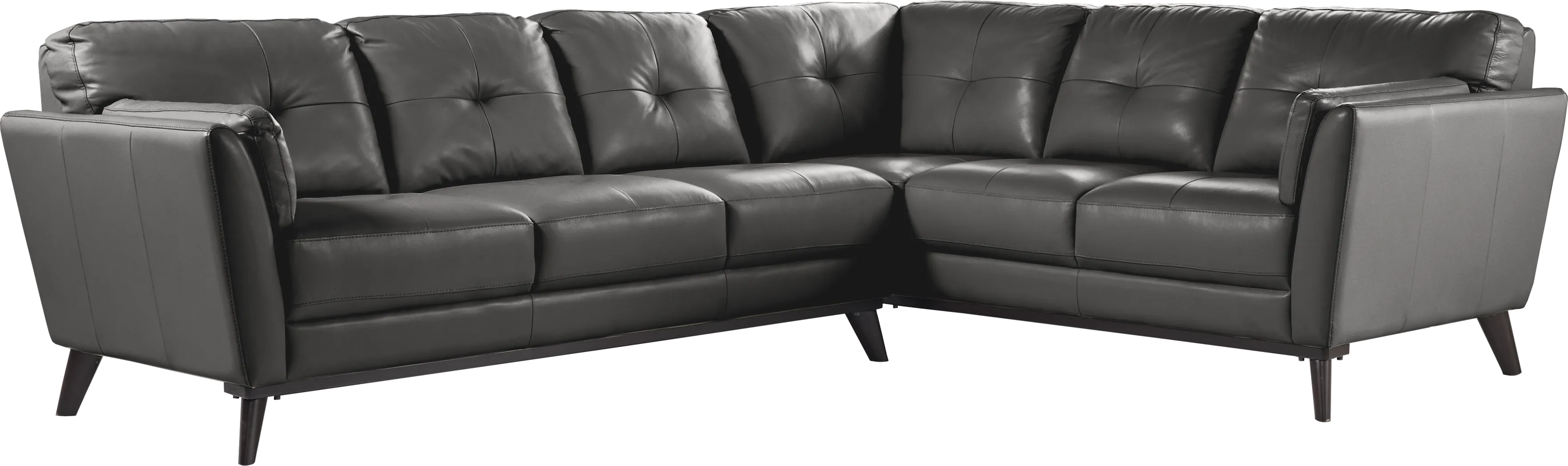 Gabriele Gray 2 Pc Leather Sectional - Thumbnail - Image 1