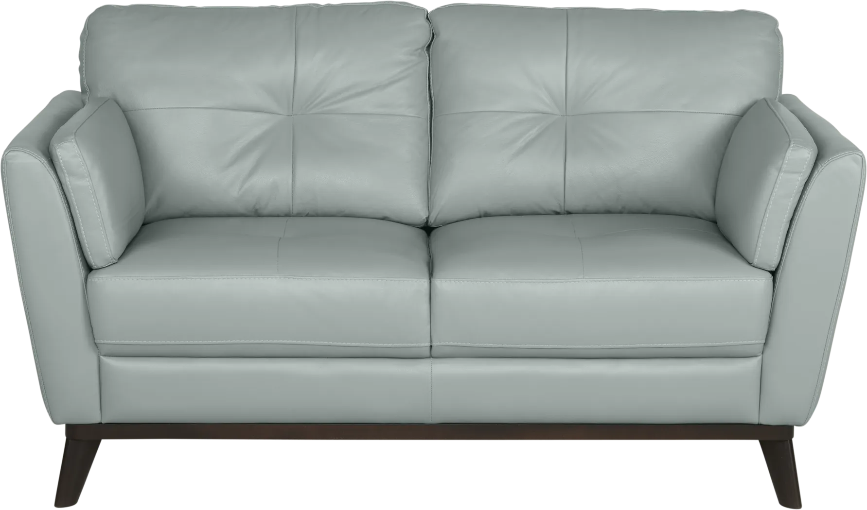 Gabriele Spa Blue Leather Loveseat - Thumbnail - Image 1