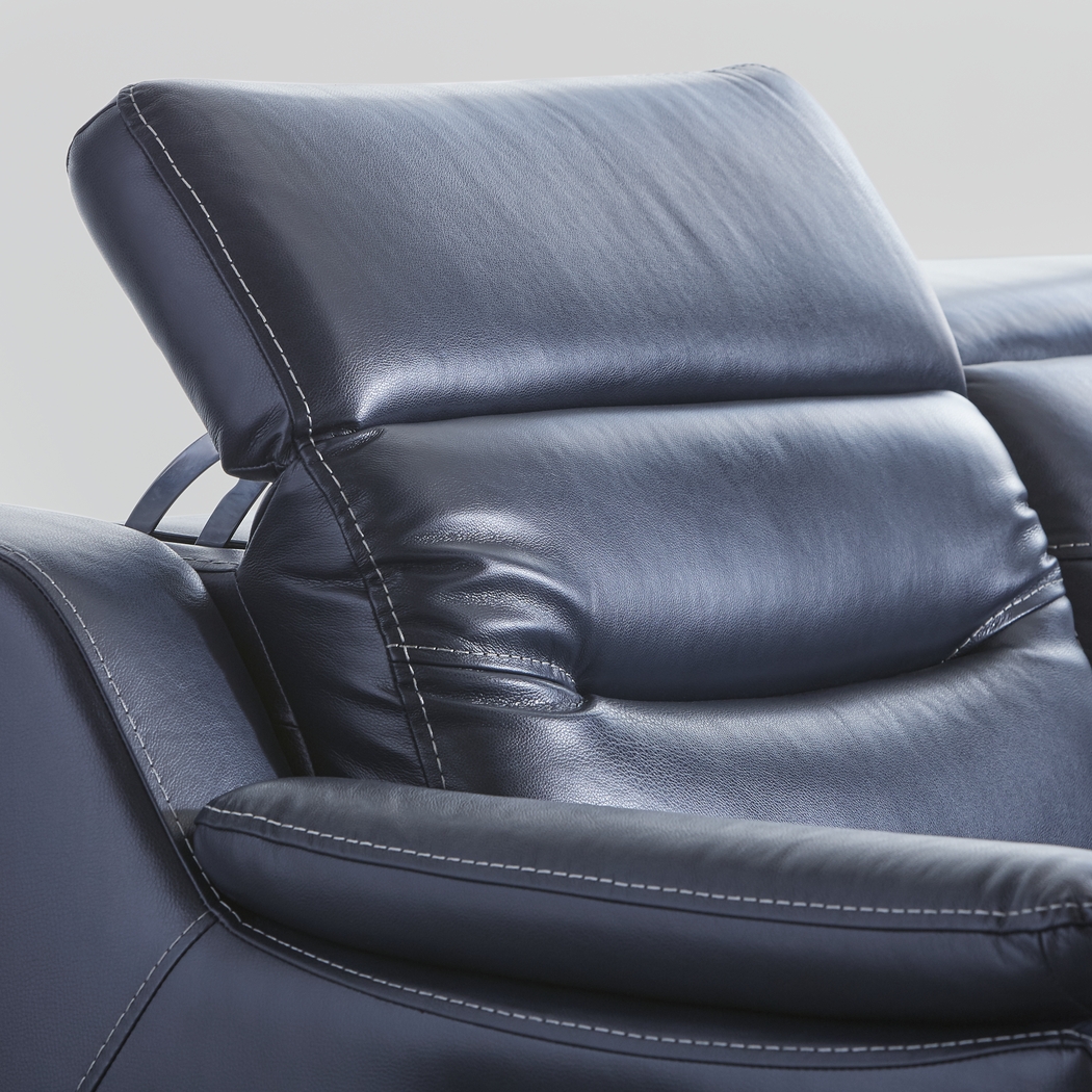 Gallia Way Navy Leather 5 Pc Dual Power Reclining Sectional - Thumbnail - Image 3