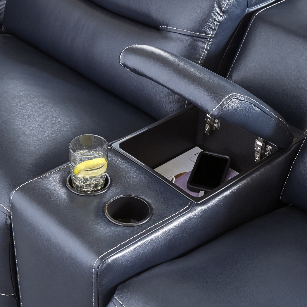 Gallia Way Navy Leather 9 Pc Dual Power Sectional Living Room - Thumbnail - Image 5