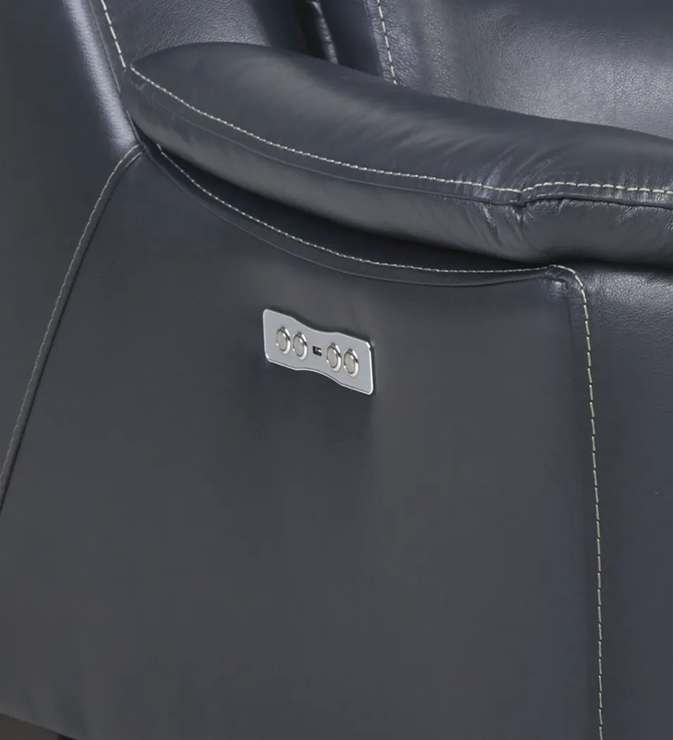 Gallia Way Navy Leather 6 Pc Dual Power Reclining Sectional - Thumbnail - Image 4