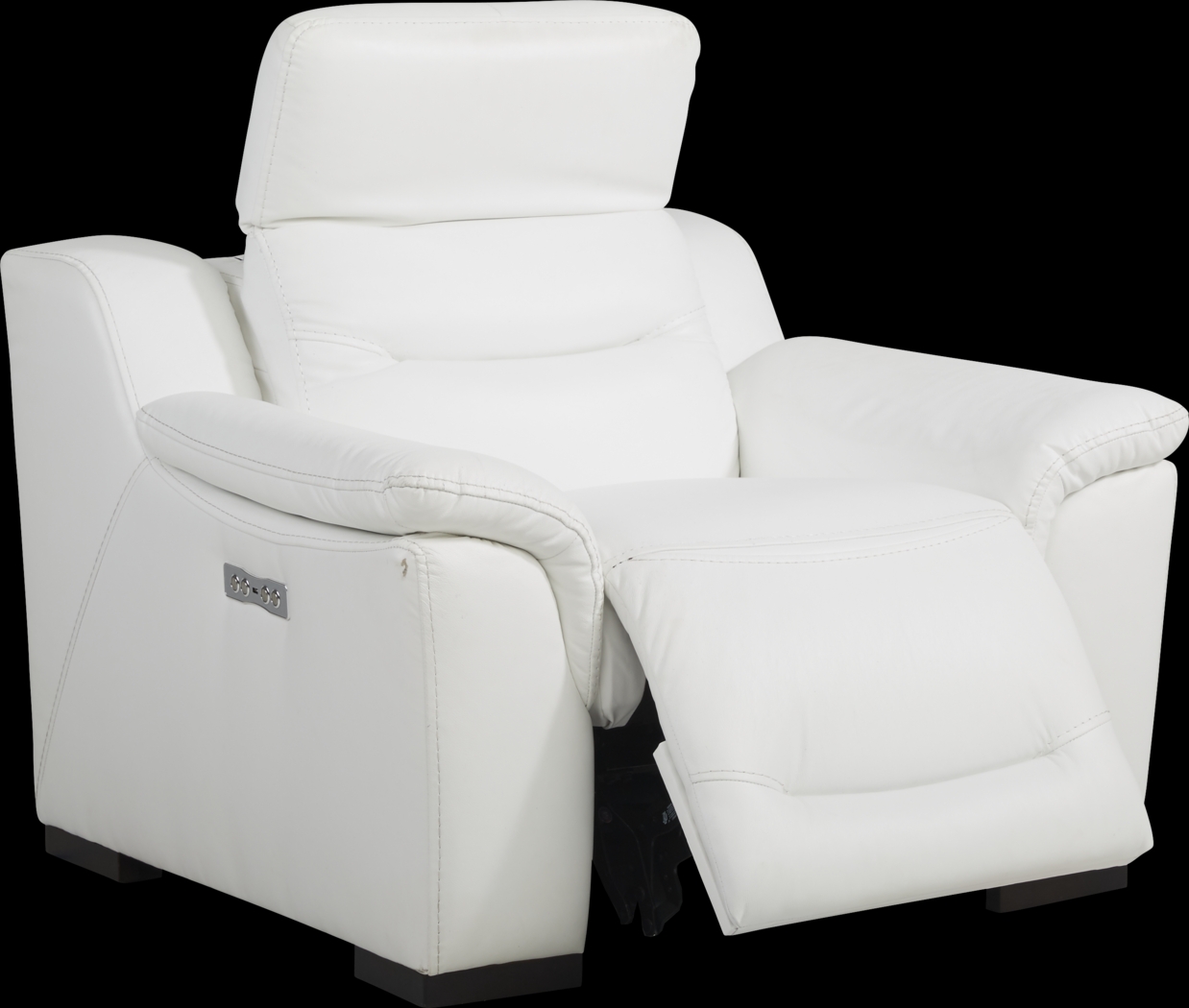 Gallia Way White Leather Dual Power Recliner - Thumbnail - Image 2