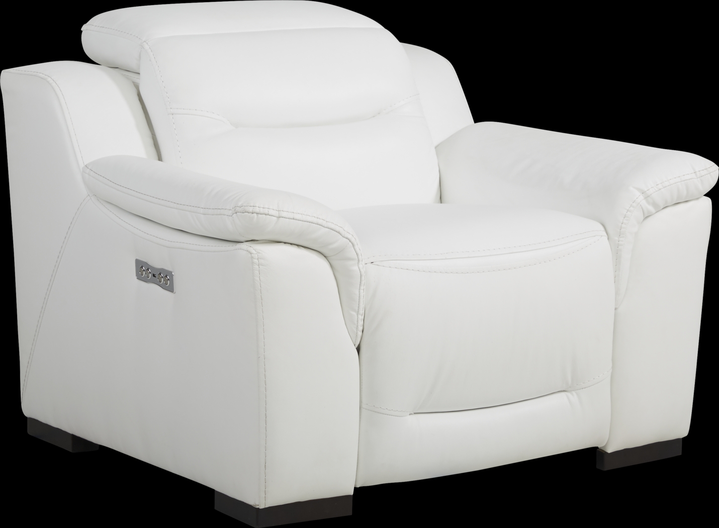 Gallia Way White Leather Dual Power Recliner - Thumbnail - Image 1