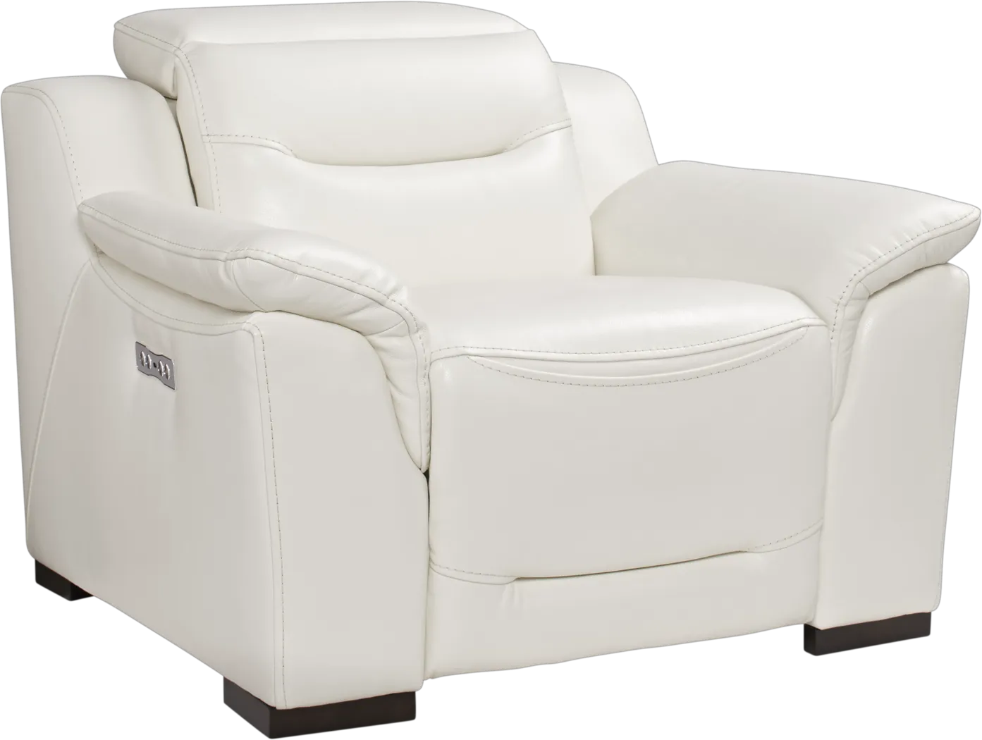 Gallia White Leather Dual Power Recliner - Thumbnail - Image 1