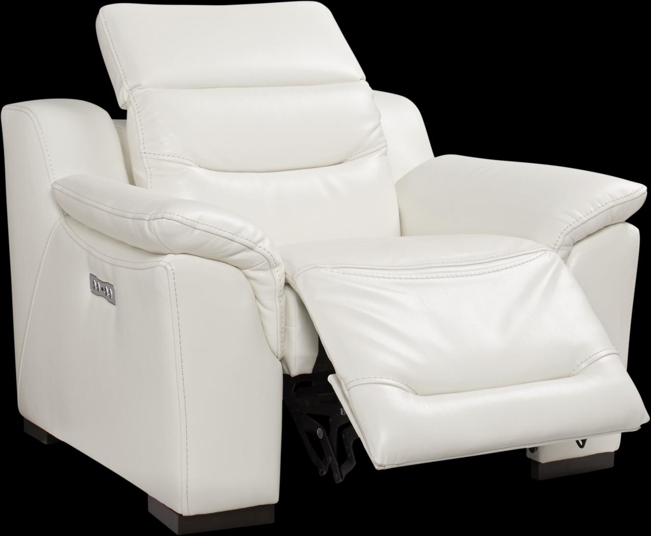 Gallia White Leather Power Plus Recliner - Thumbnail - Image 2