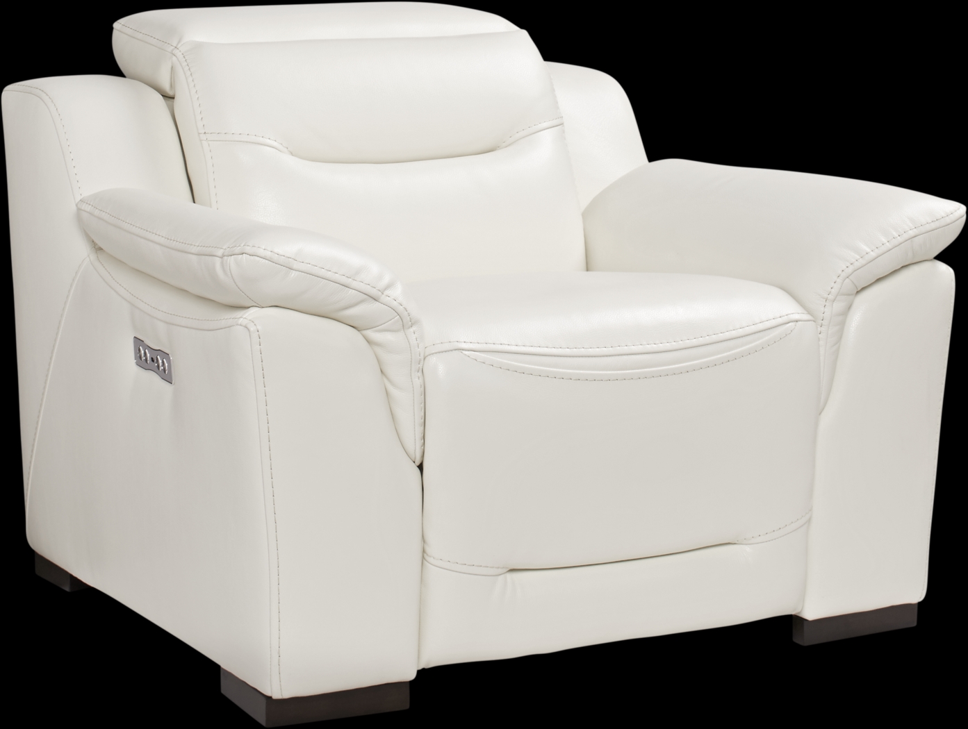 Gallia White Leather Power Plus Recliner - Thumbnail - Image 1