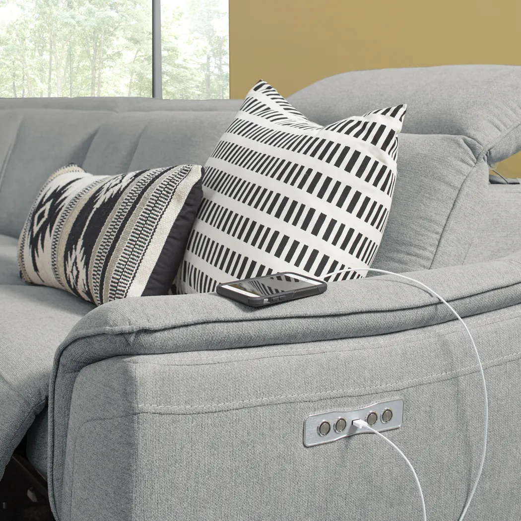 Turano Gray 6 Pc Dual Power Reclining Sectional - Thumbnail - Image 4