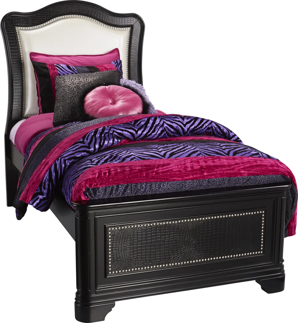 Kayla Black 3 Pc Twin Panel Bed - Thumbnail - Image 1