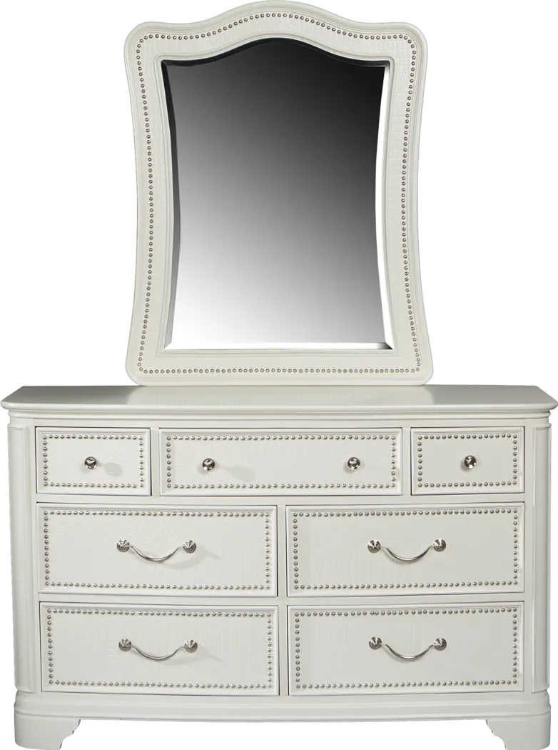Kayla White Dresser Mirror Set - Thumbnail - Image 1