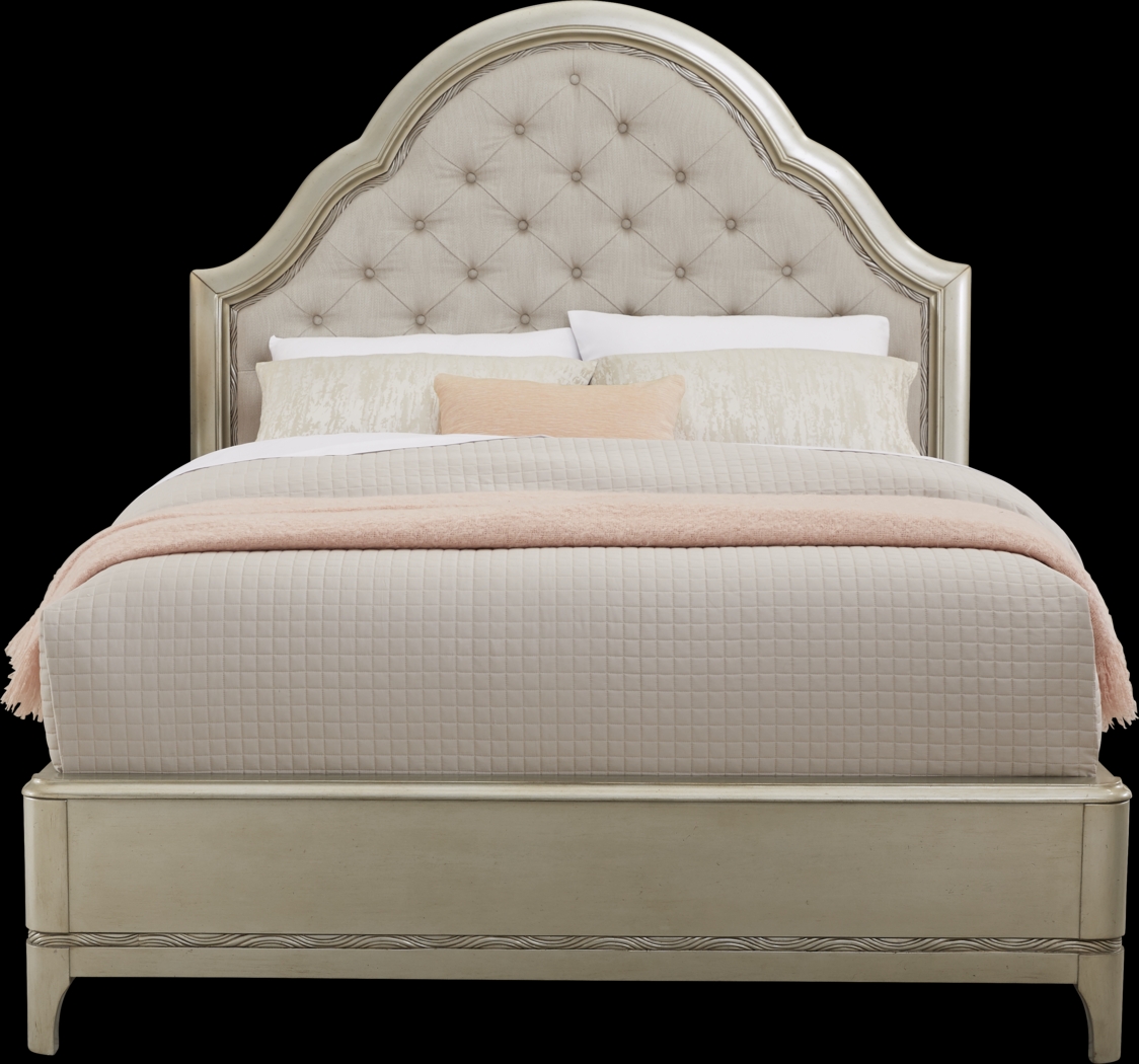 La Reina Silver 3 Pc King Upholstered Bed - Thumbnail - Image 1