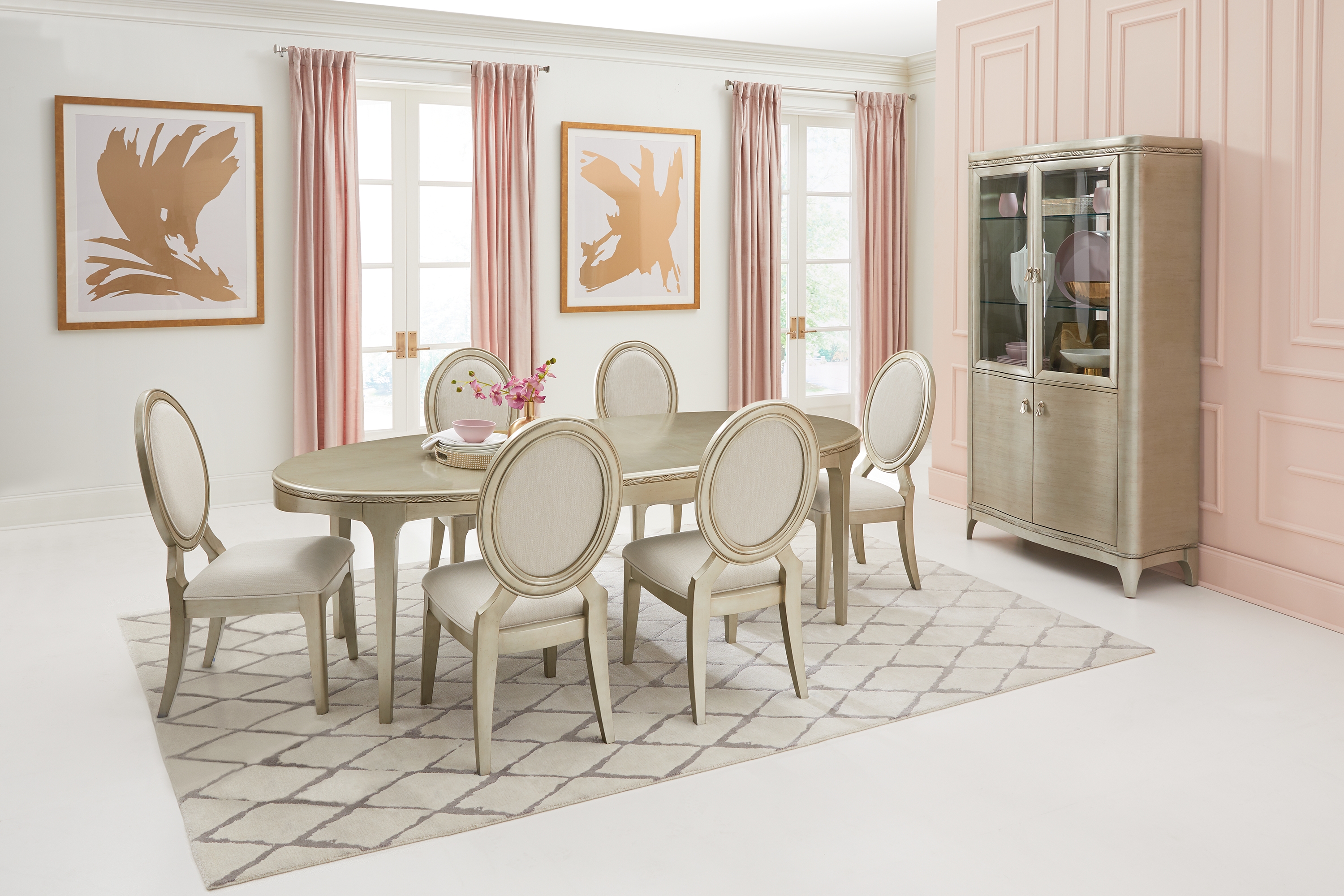 La Reina Silver 5 Pc Oval Dining Room - Thumbnail - Image 1