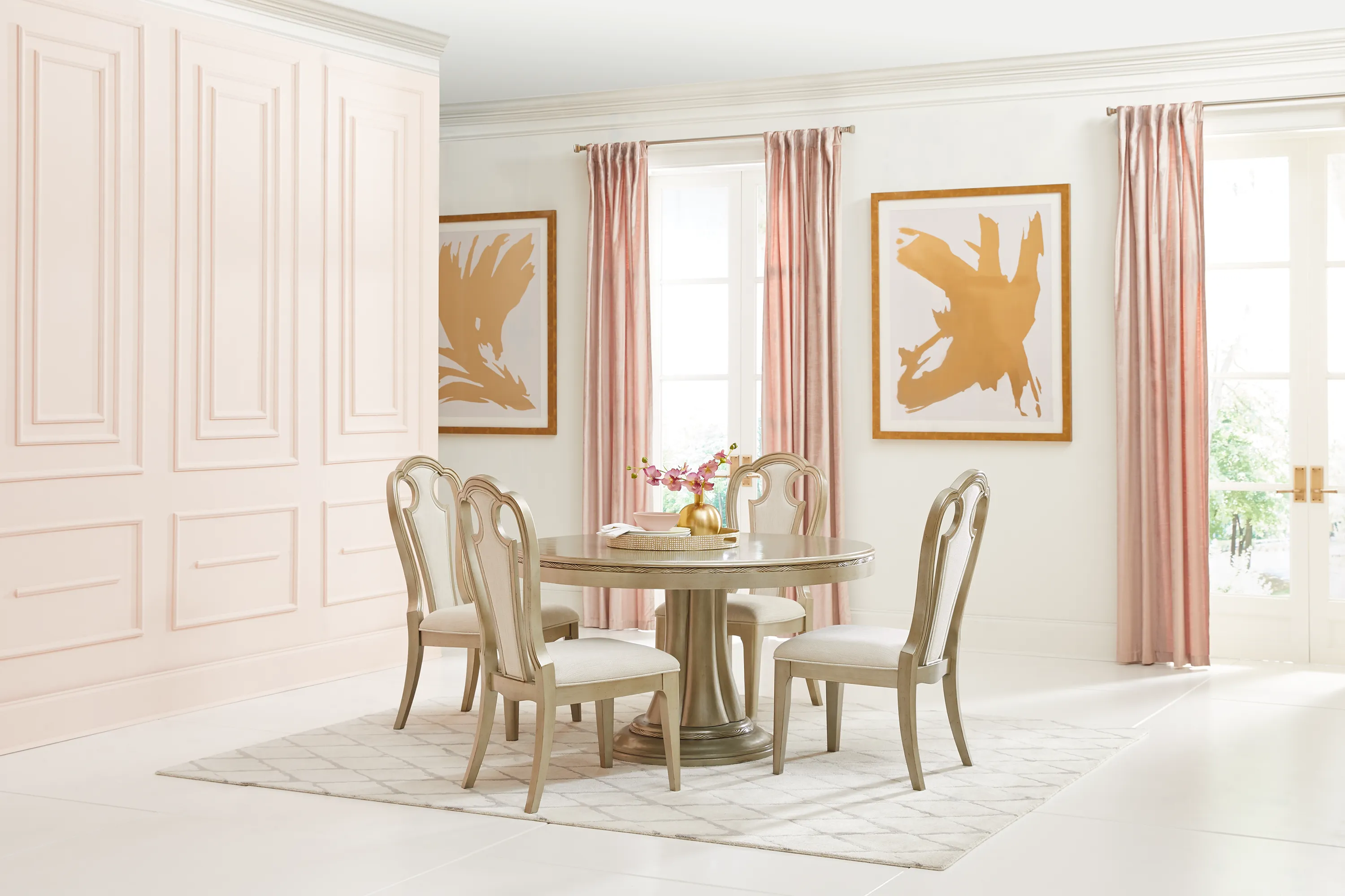 La Reina Silver 5 Pc Round Dining Room - Thumbnail - Image 1