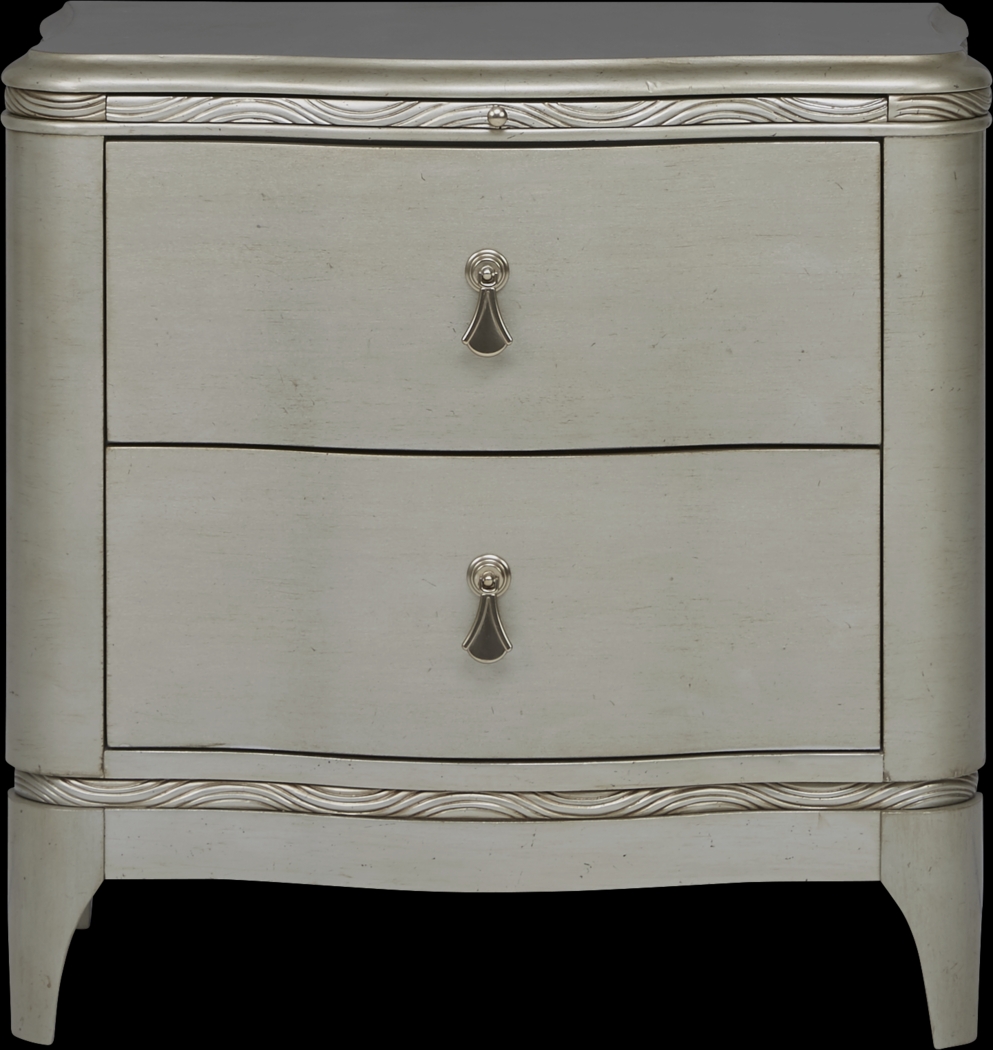 La Reina Silver 7 Pc Queen Upholstered Bedroom - Thumbnail - Image 6