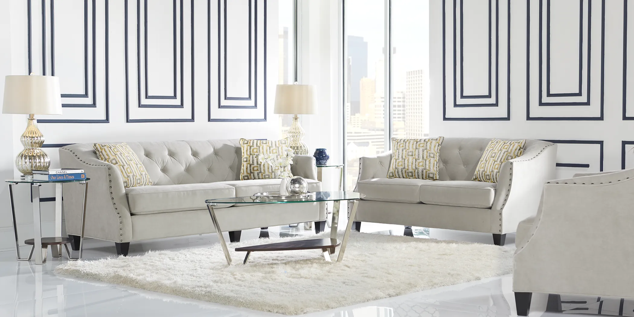 Monaco Court Oyster 8 Pc Living Room - Thumbnail - Image 1