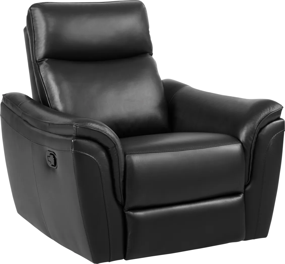 Naples Black Leather Recliner - Thumbnail - Image 2