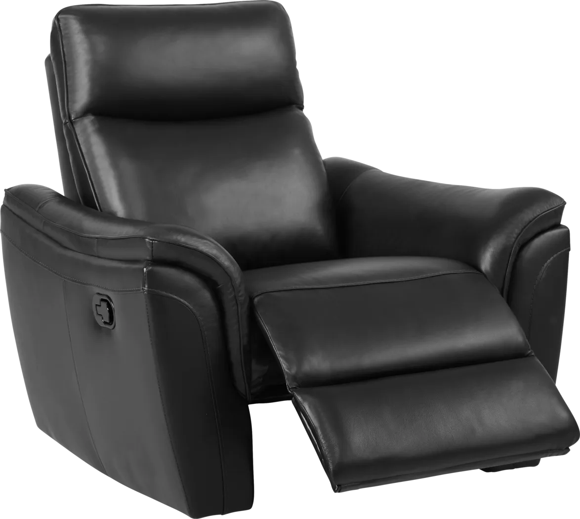 Naples Black Leather Recliner - Thumbnail - Image 1