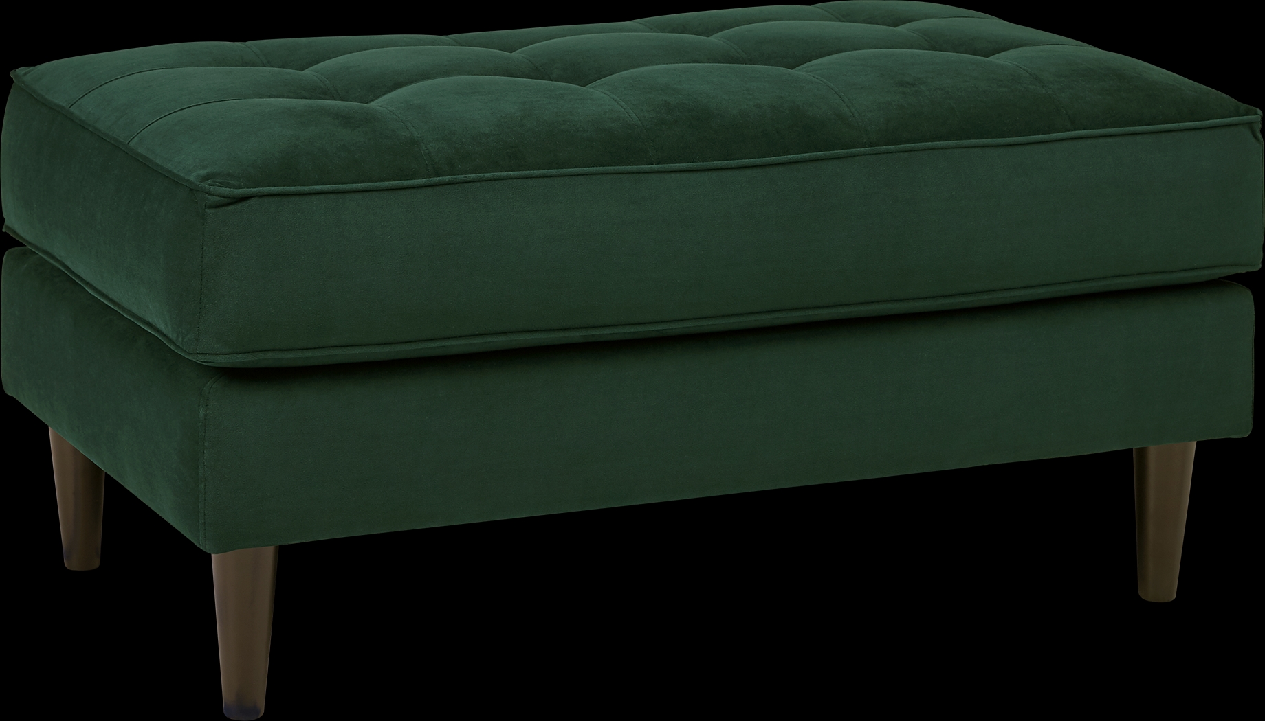 Pacific Palisades Emerald Plush Ottoman - Thumbnail - Image 1