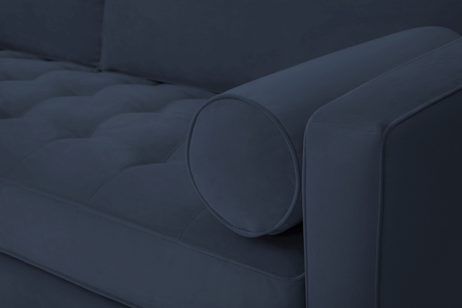 Pacific Palisades Navy Plush Apartment Sofa - Thumbnail - Image 2