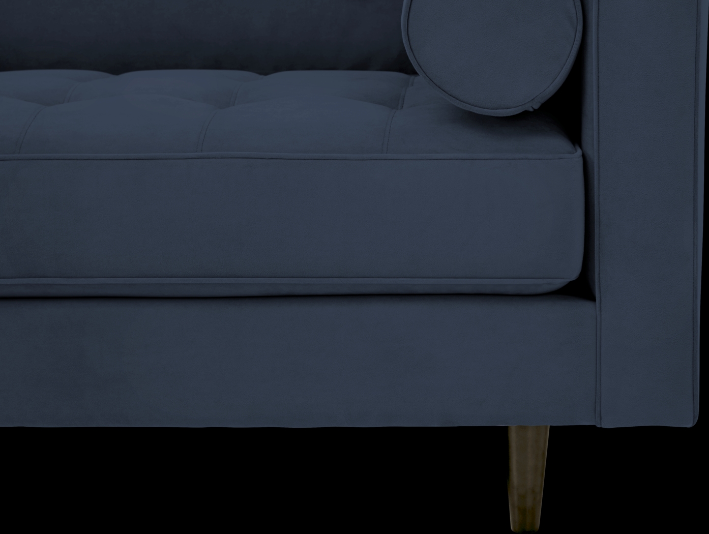 Pacific Palisades Navy Plush Apartment Sofa - Thumbnail - Image 4