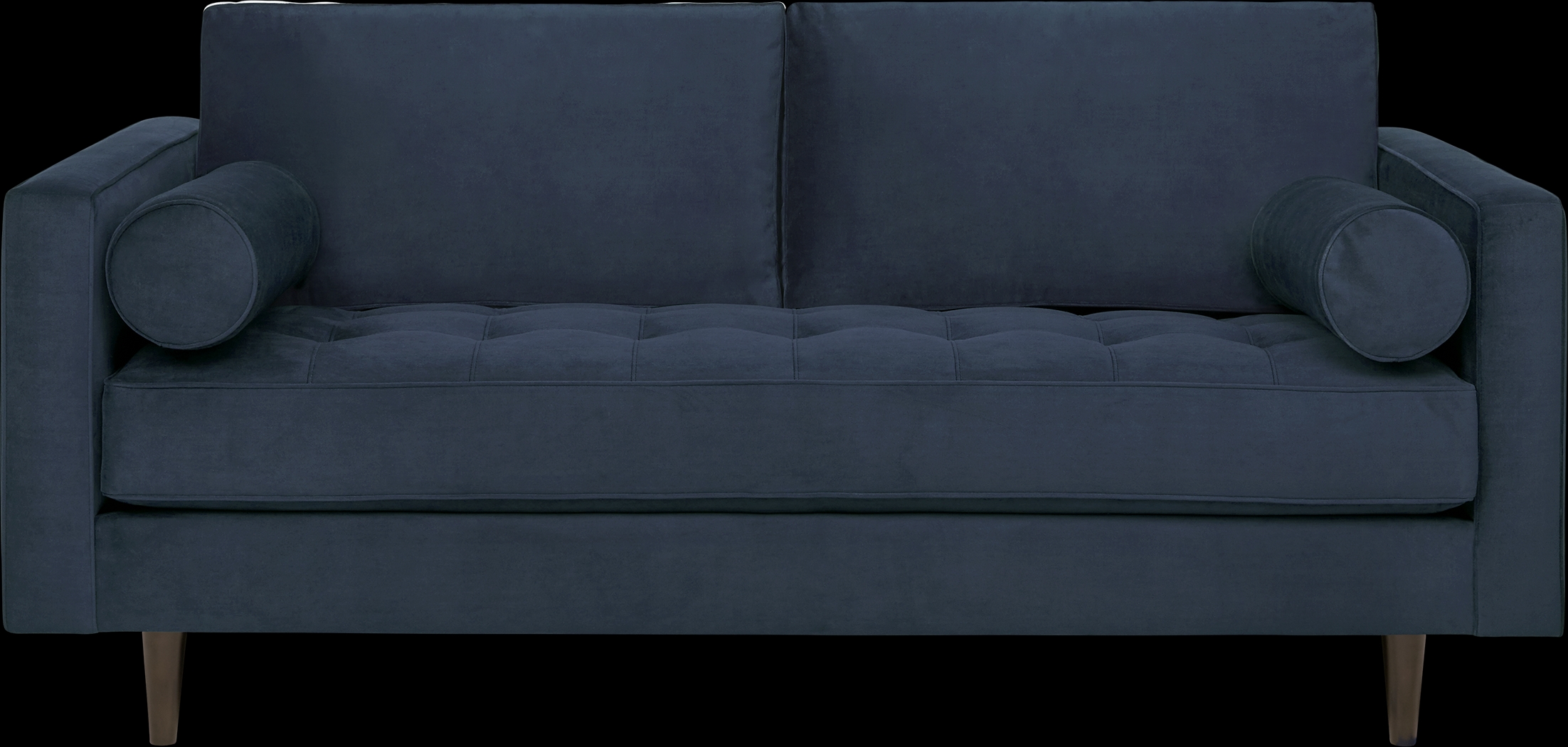 Pacific Palisades Navy Plush Apartment Sofa - Thumbnail - Image 1