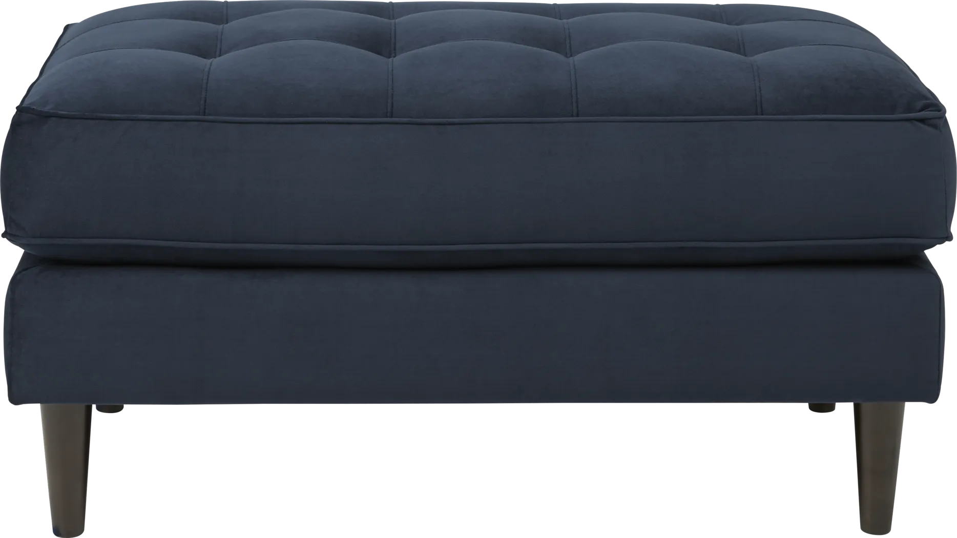 Pacific Palisades Navy Plush Ottoman - Thumbnail - Image 2