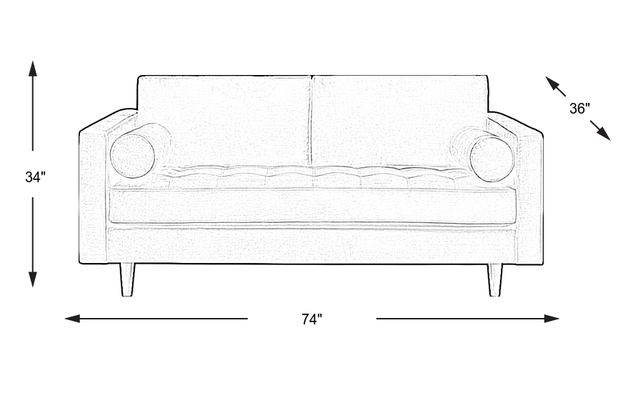 Dimension Image. Please refer to the Dimension Tab on this page for dimension details.