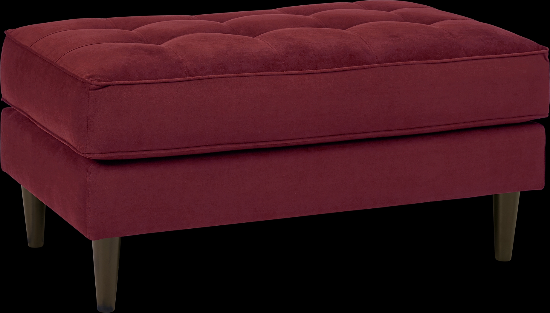 Pacific Palisades Scarlet Plush Ottoman - Thumbnail - Image 1