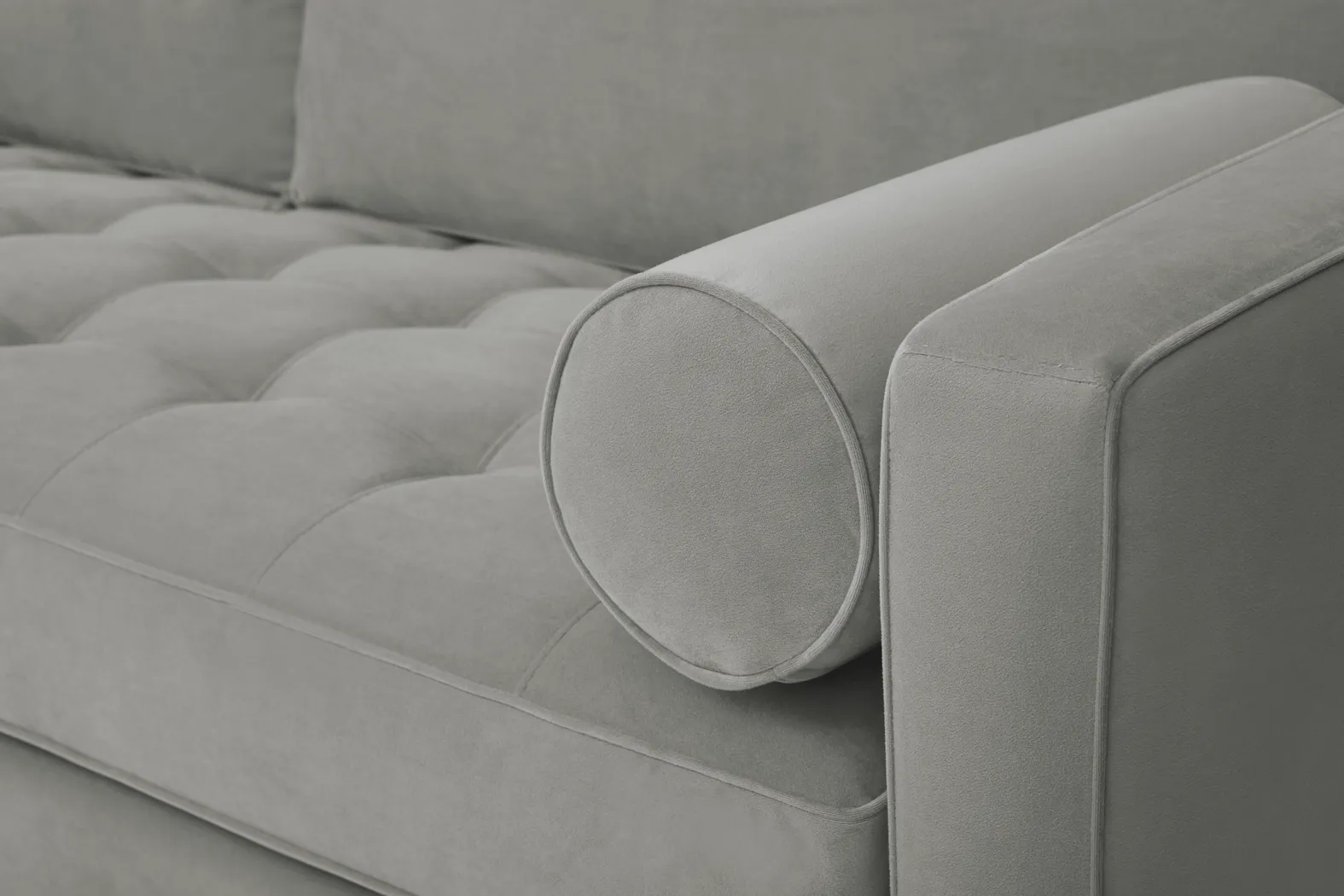 Pacific Palisades Smoke Plush Apartment Sofa - Thumbnail - Image 2