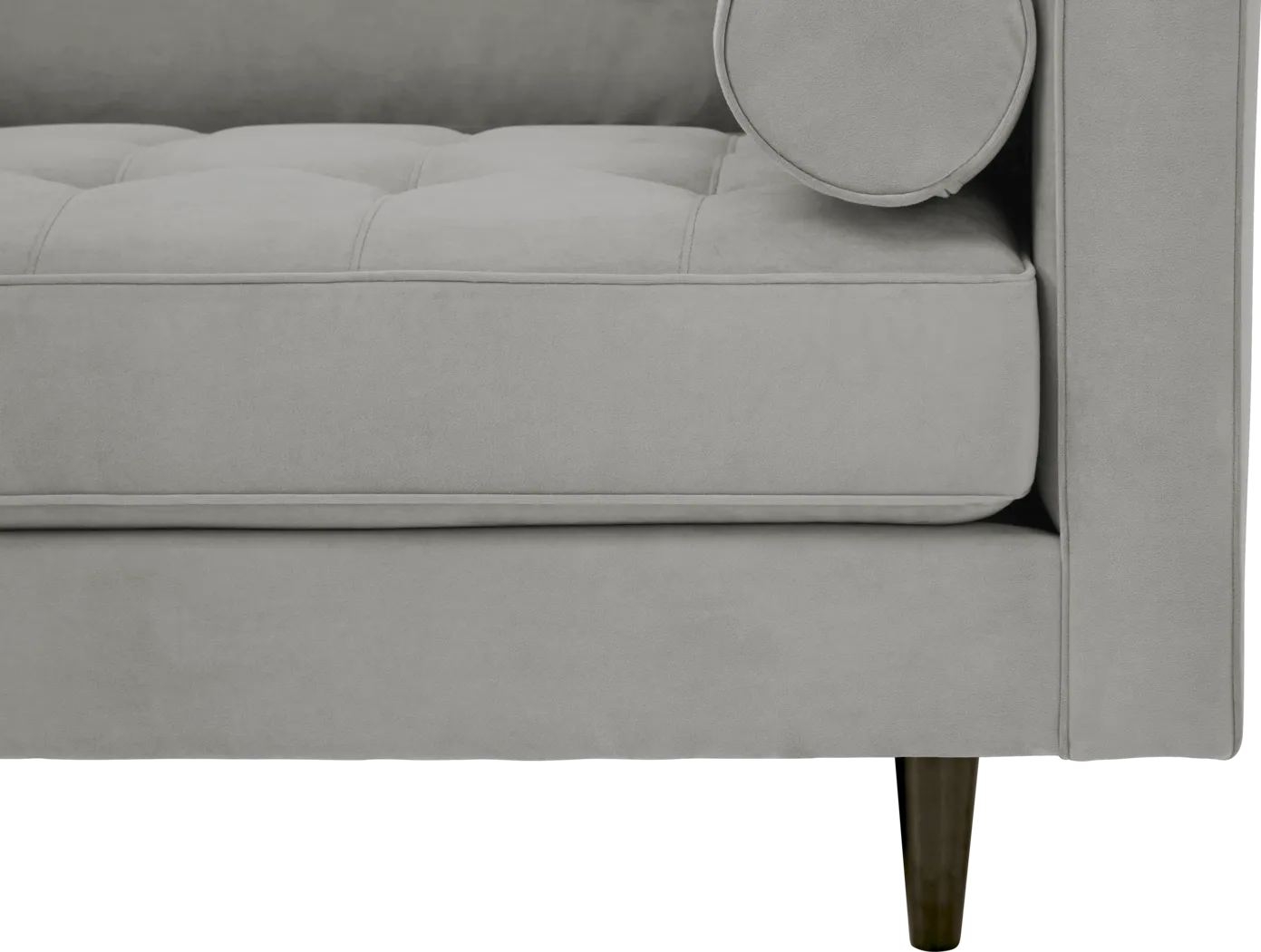 Pacific Palisades Smoke Plush Apartment Sofa - Thumbnail - Image 4