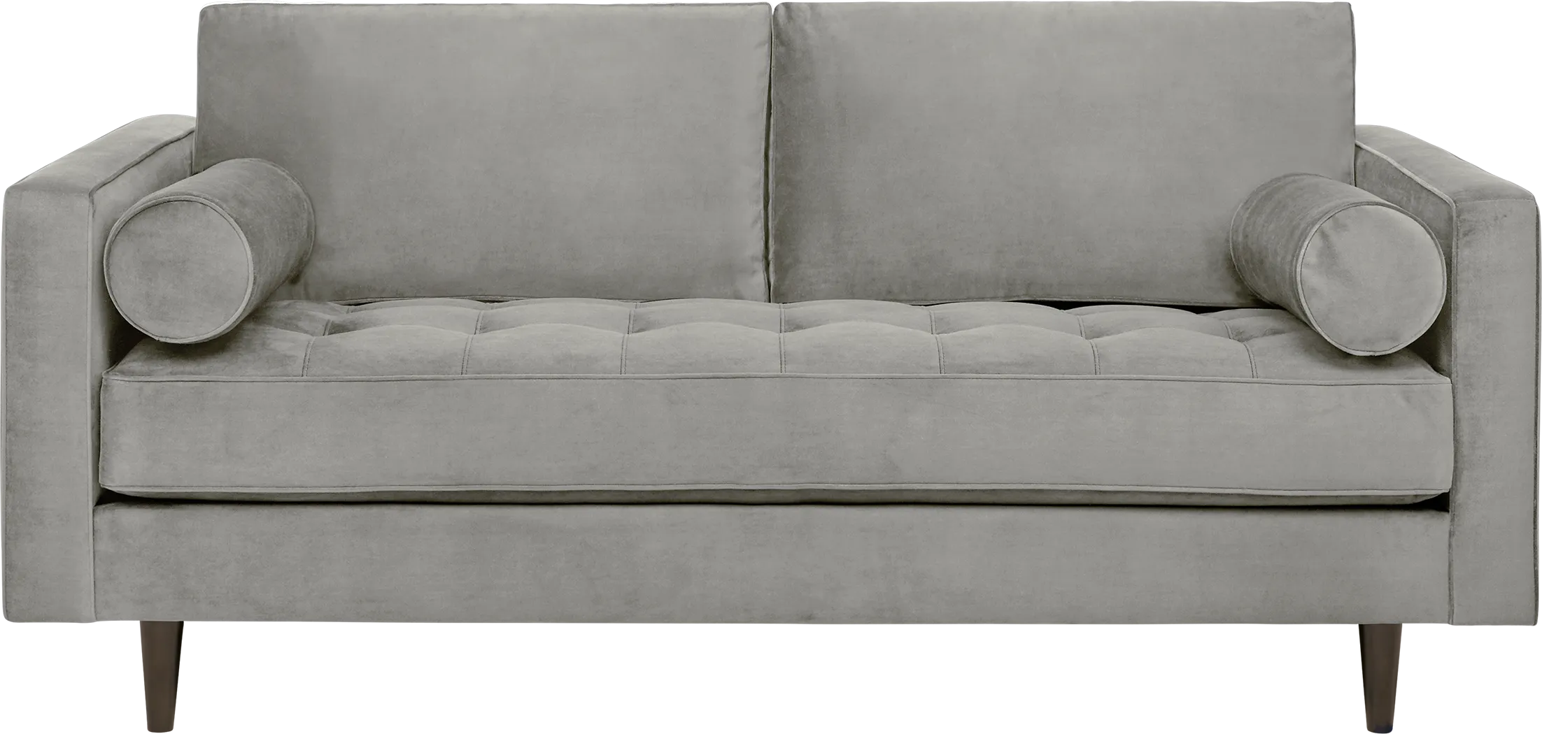 Pacific Palisades Smoke Plush Apartment Sofa - Thumbnail - Image 1