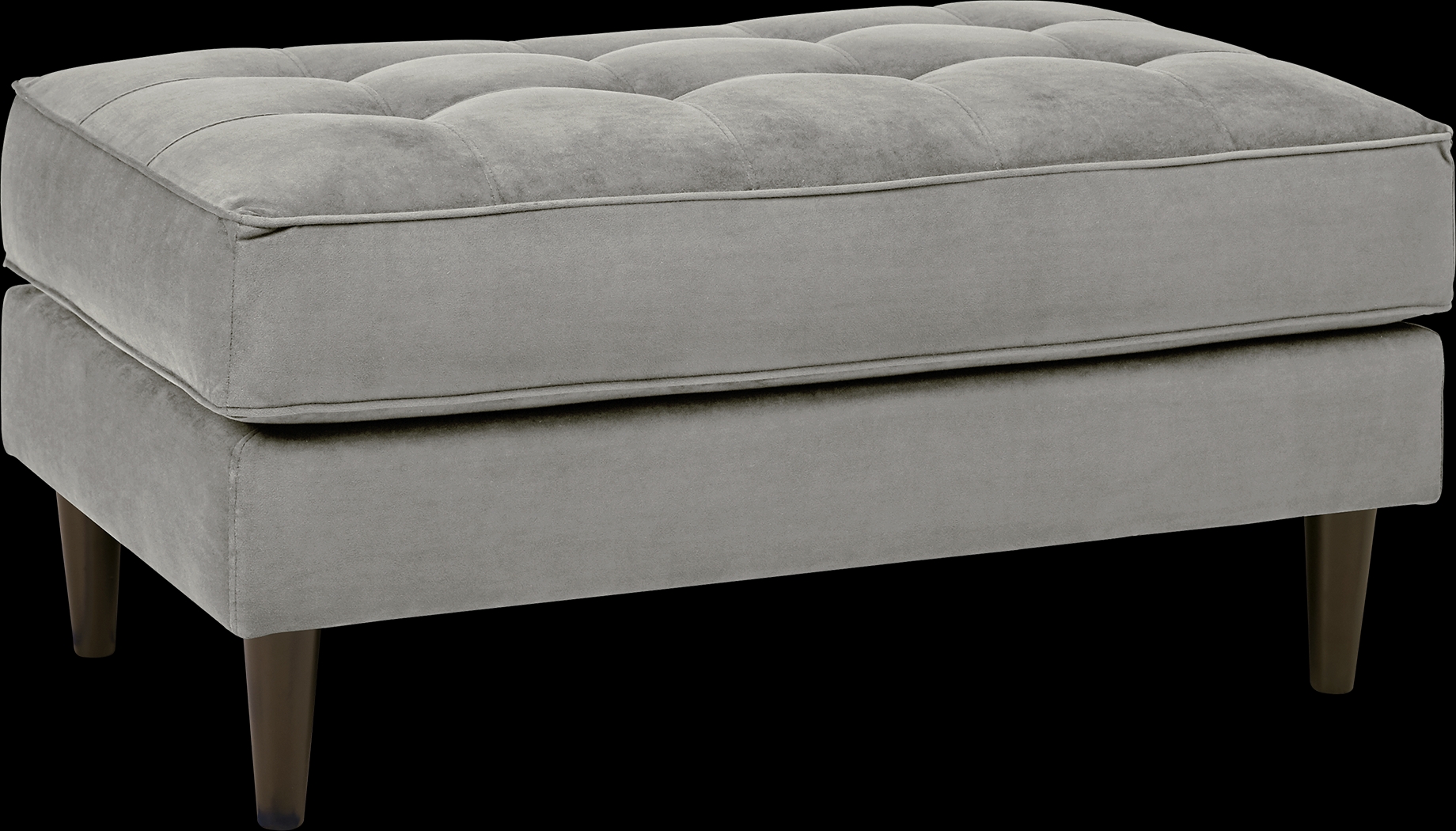 Pacific Palisades Smoke Plush Ottoman - Thumbnail - Image 1