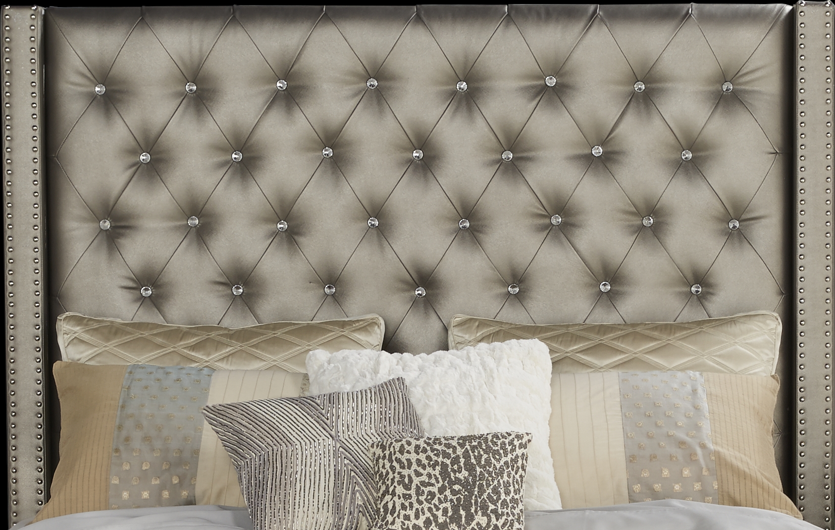 Paris Silver 3 Pc Upholstered Queen Bed - Thumbnail - Image 2