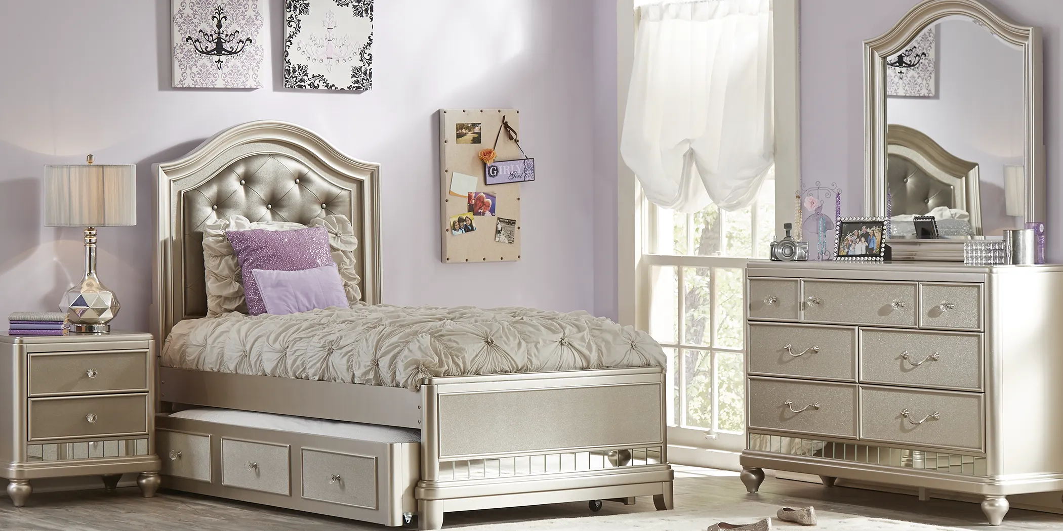 Kids Petit Paris Champagne 3 Pc Twin Panel Bed - Thumbnail - Image 2