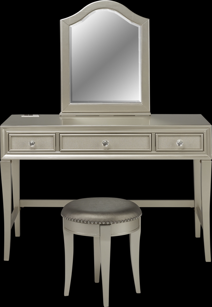 Kids Petit Paris Champagne Vanity, Mirror and Stool Set - Thumbnail - Image 1
