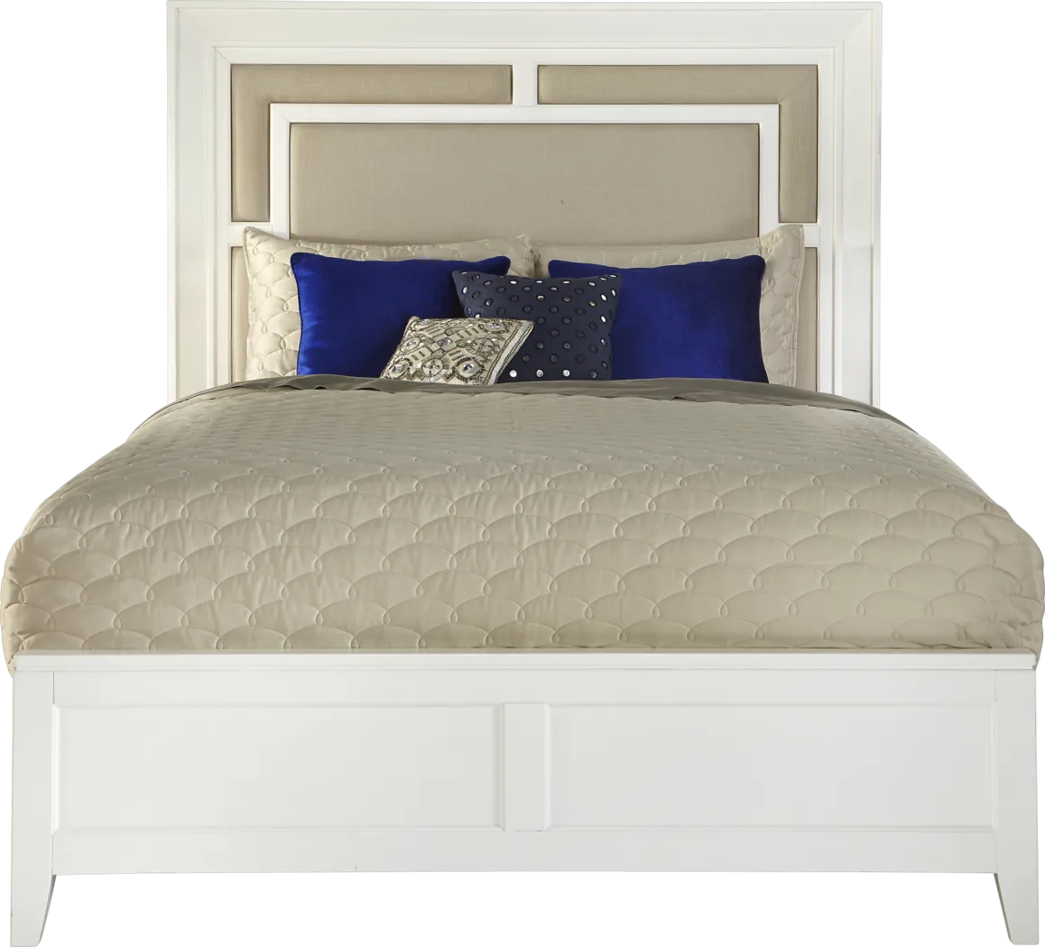 Santa Clarita Pearl White 3 Pc Queen Bed - Thumbnail - Image 1