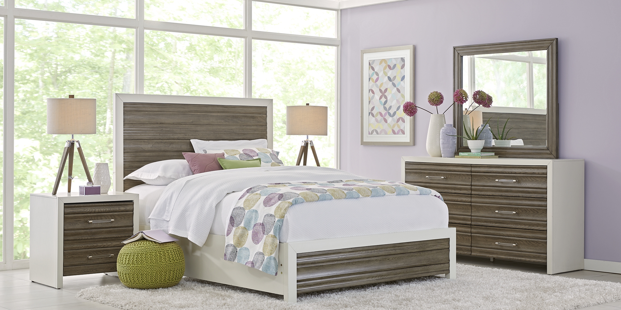 Santa Fiora White 3 Pc Queen Panel Bed - Thumbnail - Image 3